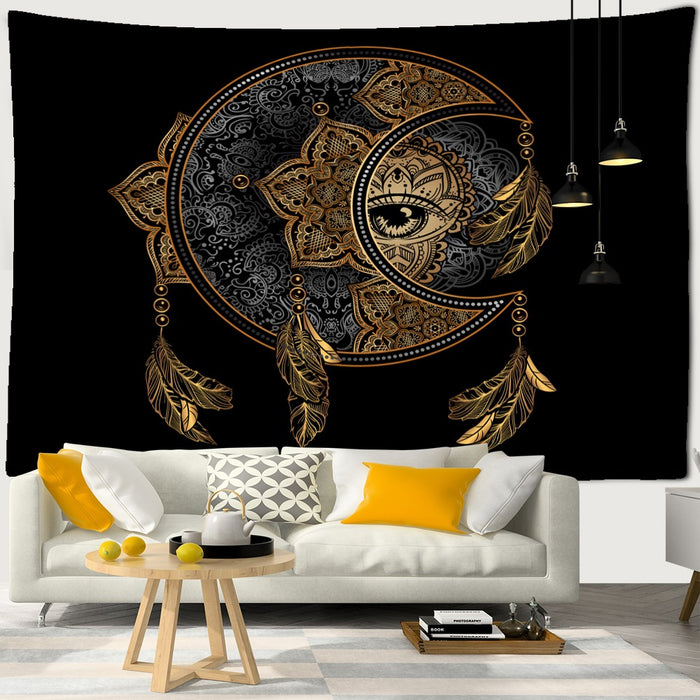 Psychedelic Sun-Moon Eye Tapestry Wall Hanging Tapis Cloth