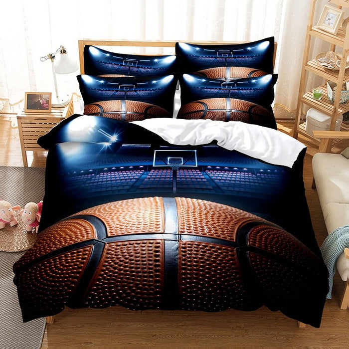 Basket Ball Court Printed Duvet Cover Bedding Set