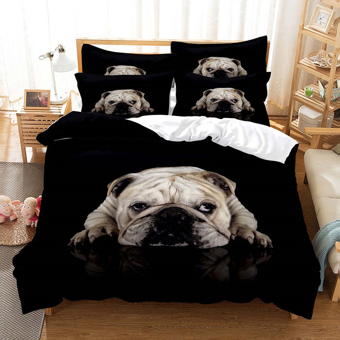 Pug Dog Printing Duvet Cover Bedding Set