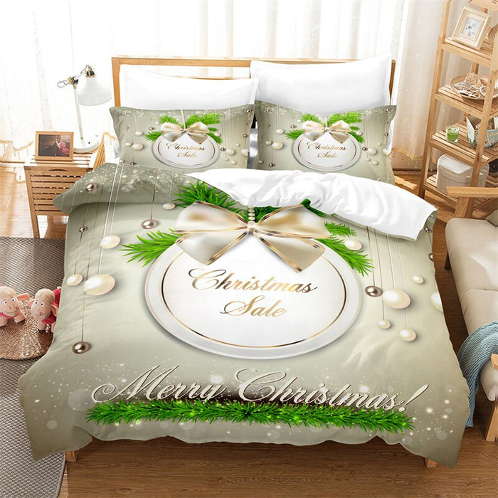 Christmas Scenery Printed Bedding Set