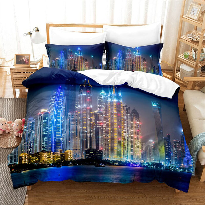 City Life Printed Bedding Set