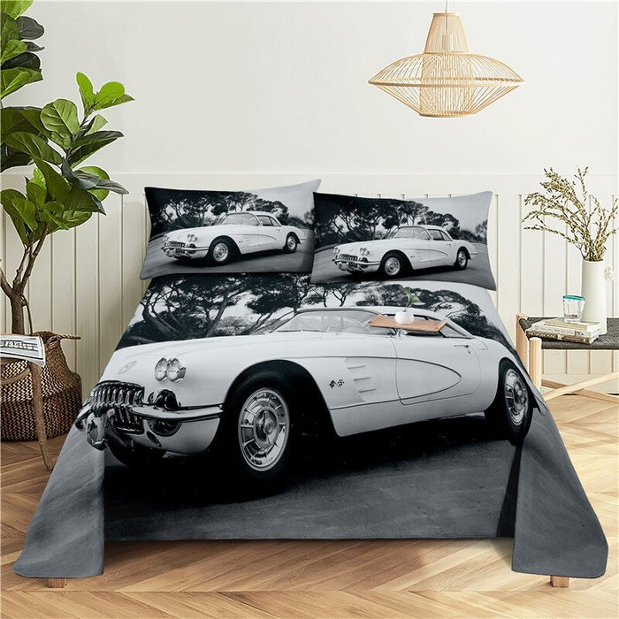 Sports Car Printed Bedding Set