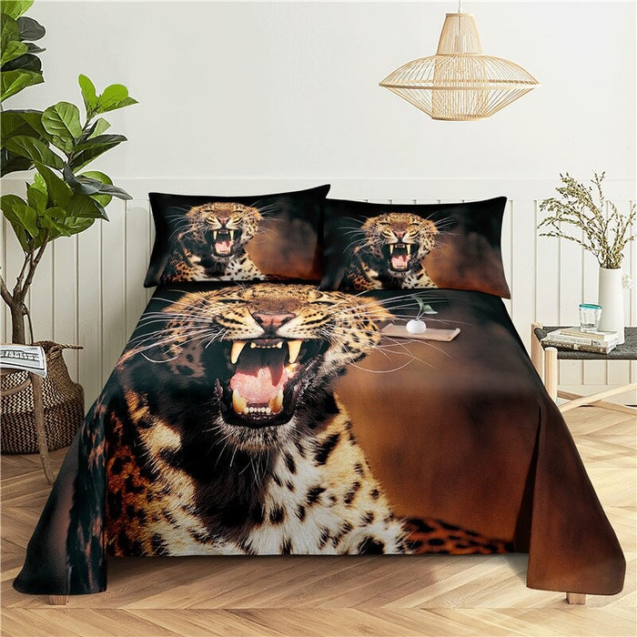 Roaring Leopard Printed Bedding Set