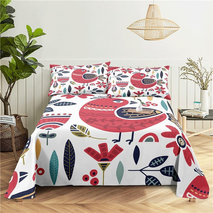 Cartoon Pattern Flat Bedding Set