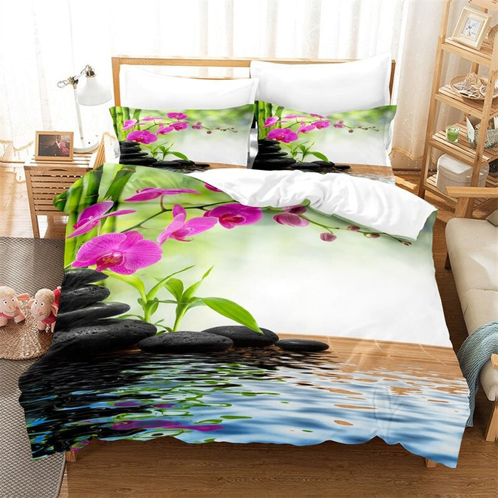 Bamboo Pastoral Style Duvet Cover Comforter Set