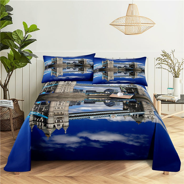 Imperial Palace Print Bed Flat Bedding Set