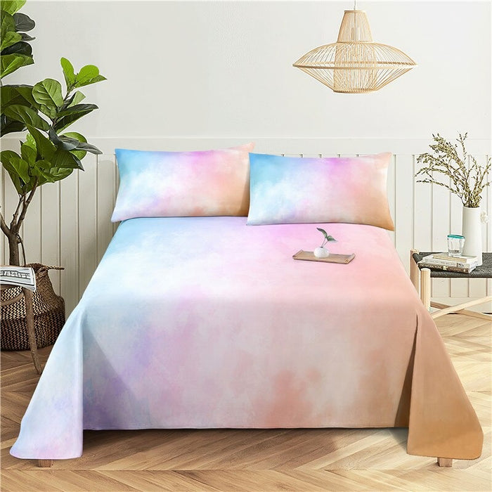 Color Painted Bed Flat Bedding Set