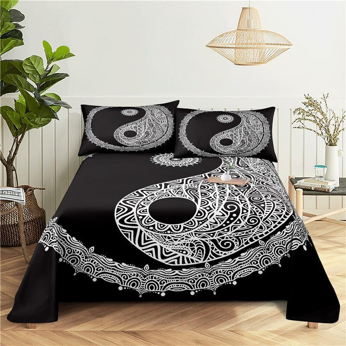 Circular Pattern Polyester Digital Printed Bedding Set