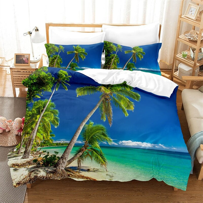 Sea Coconut Tree Duvet Cover Set