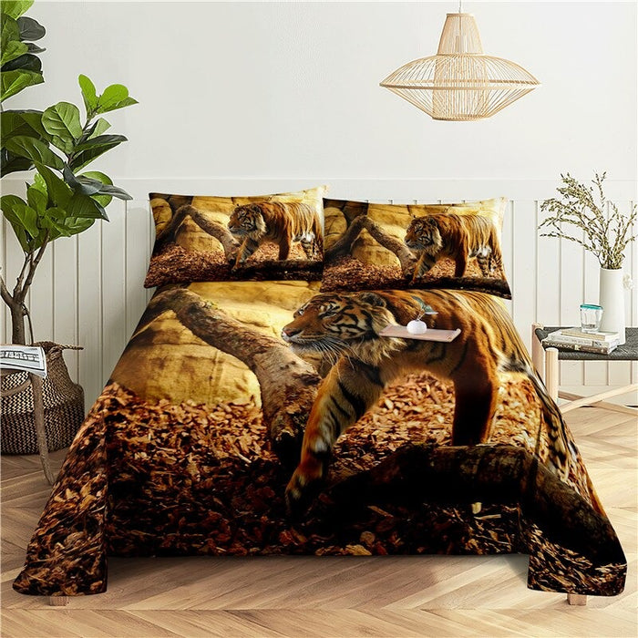 Tiger Printed Bedding Set