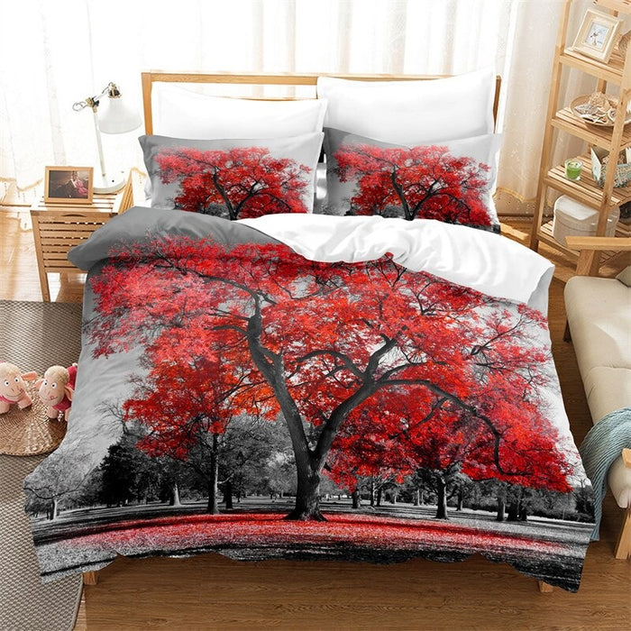 Trees Scenery Print Bedding Set