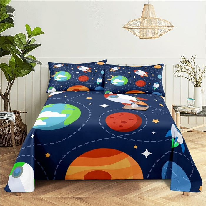 Printed Cartoon Animals Bedding Set