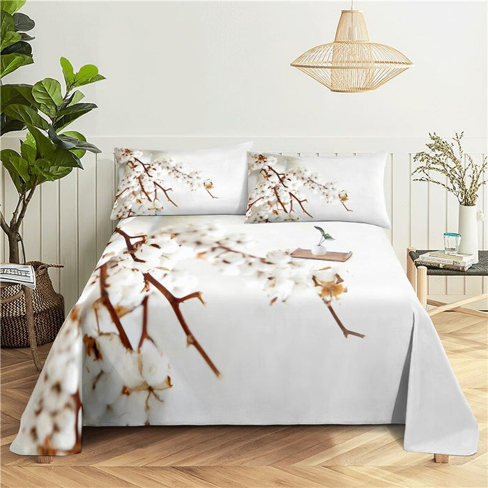 Abstract Flower Branches Print Bedding Set