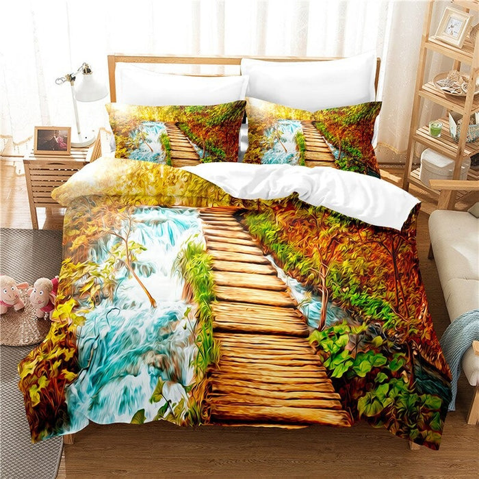 Printed Natural Scenery Bedding Set