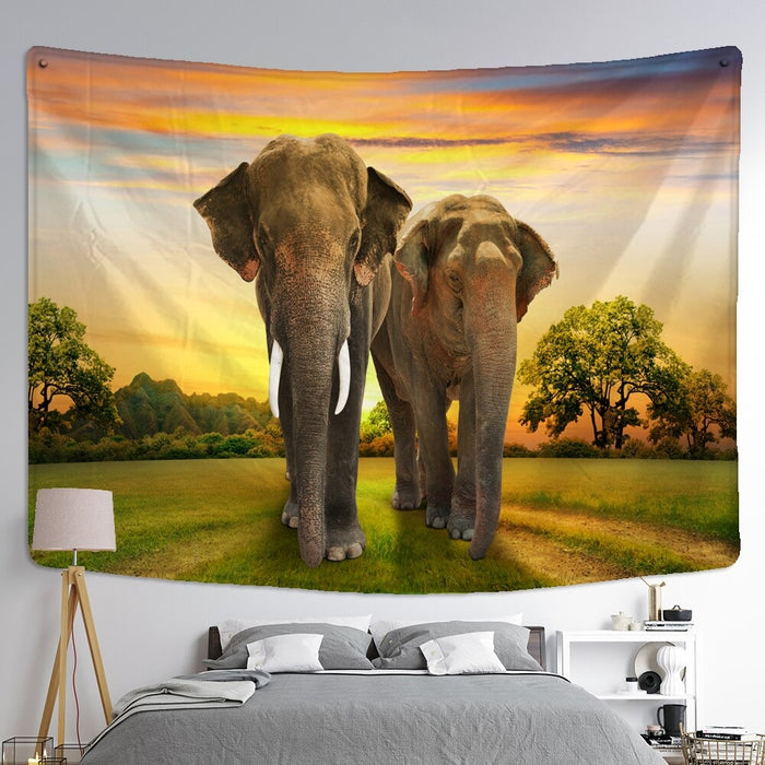 The Elephant Tapestry Wall Hanging Tapis Cloth