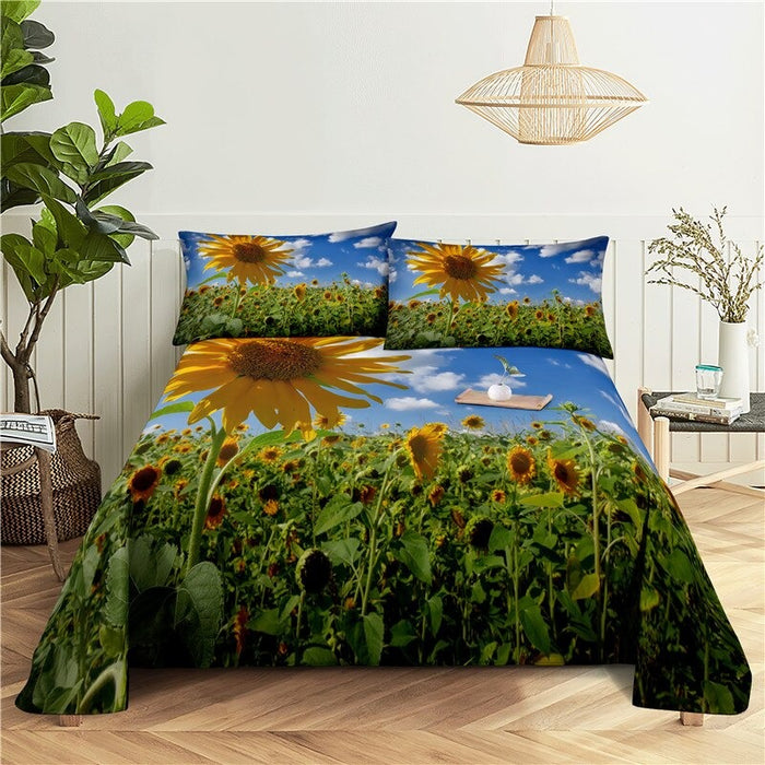 Sunflower Print Bedding Set