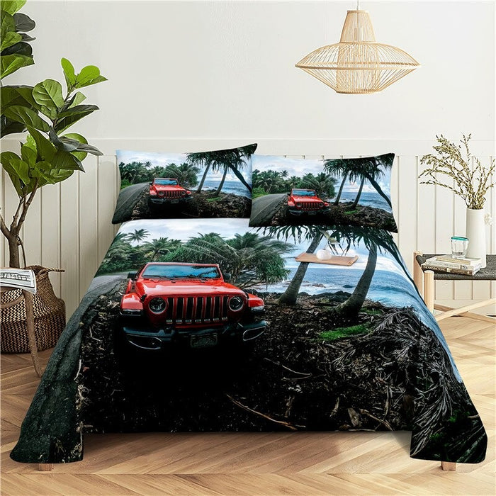 Sports Car Printed Bedding Set