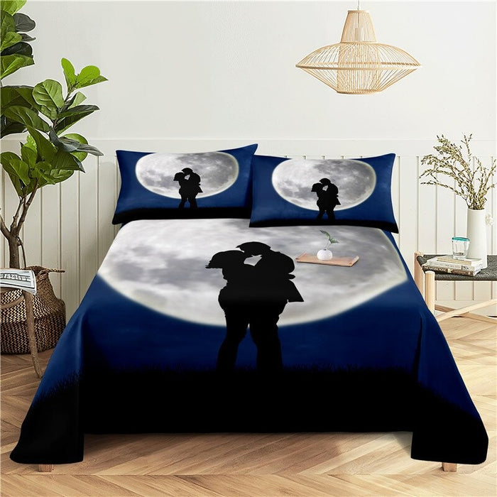 Printed Night View Scene Bedding Set