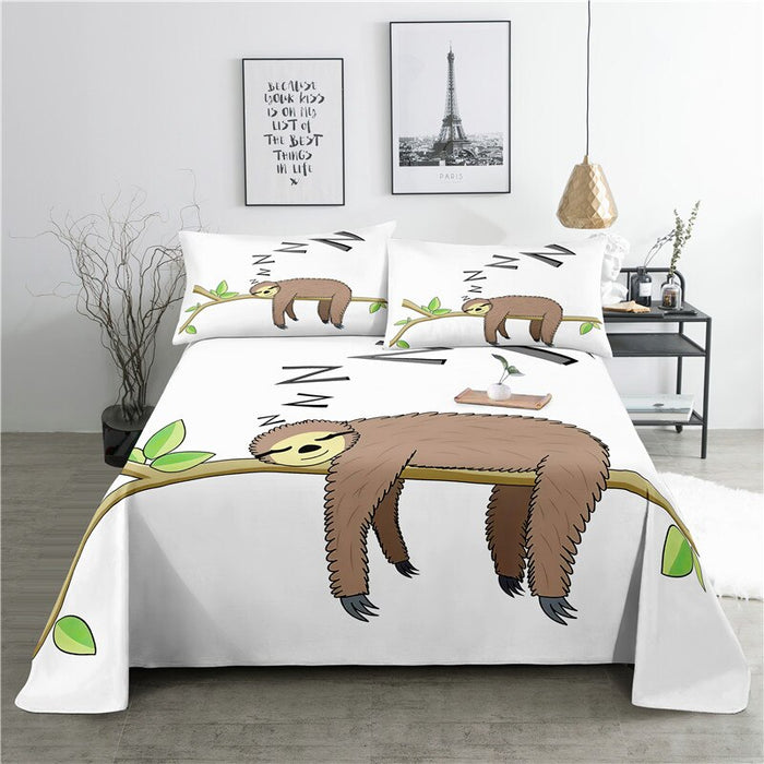 Cartoon Print Polyester Bedding Set