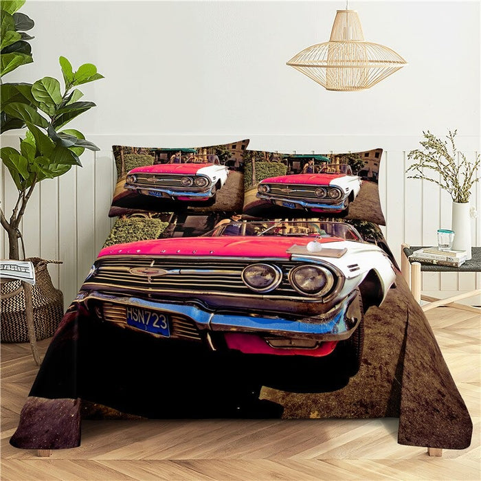 Sports Car Printed Bedding Set