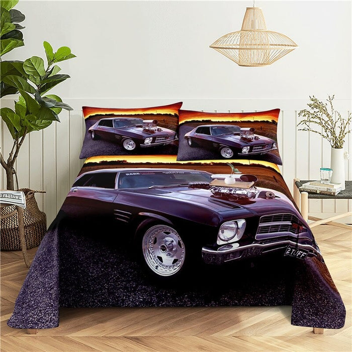 Sports Car Printed Bedding Set