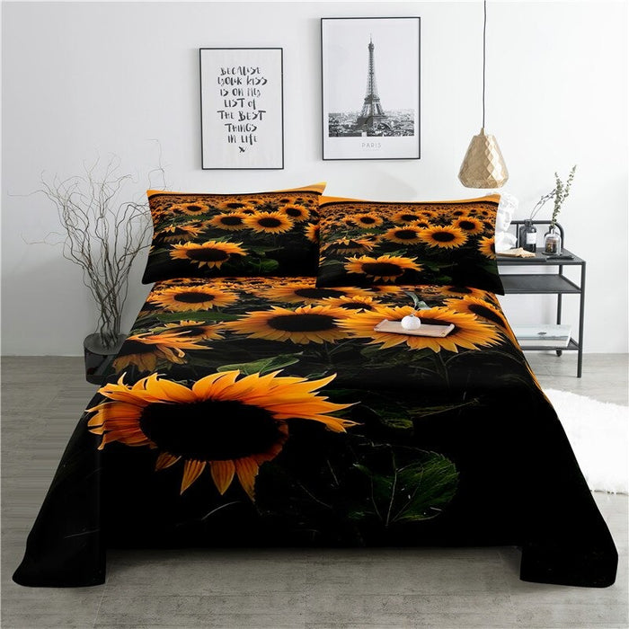 Sunflower Print Bedding Set