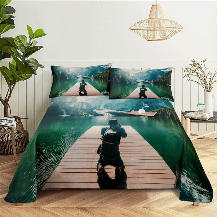 Coastal Scenery Printed Bedding Set