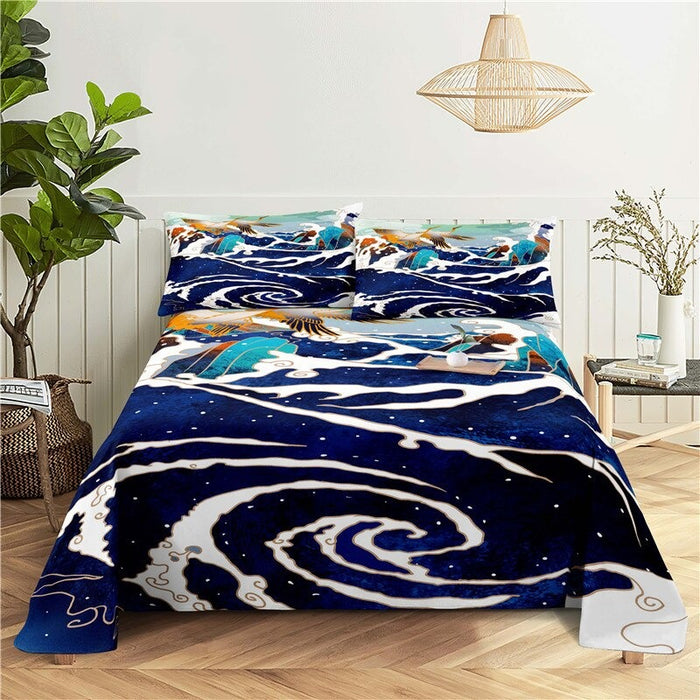 Printed Landscape Painting Bedding Set