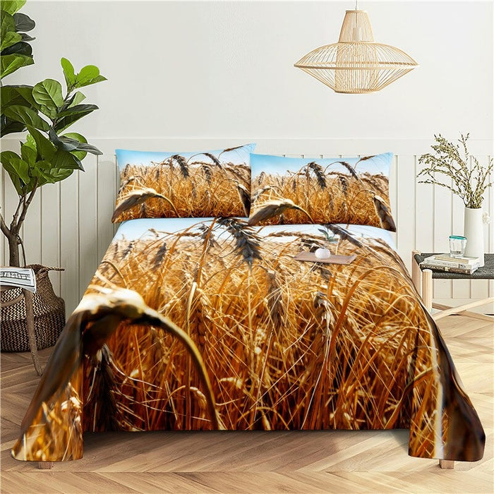 Open Farm Scenery Print Bedding Sheet Set