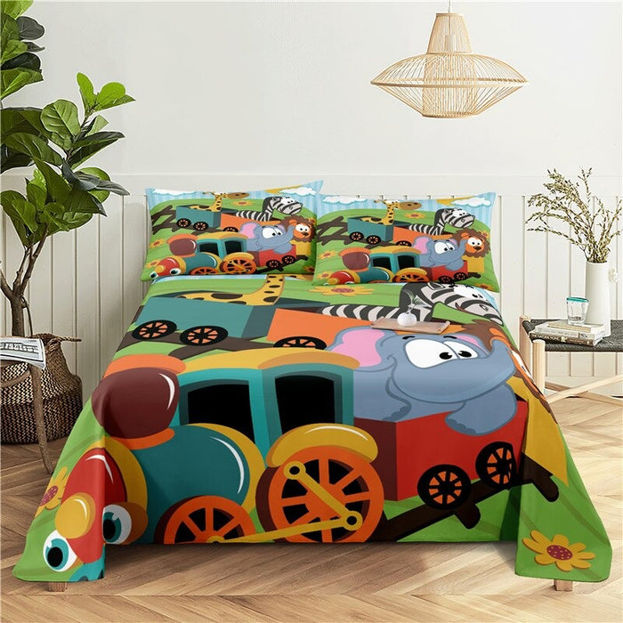 Animated Cartoon Animal Printed Bedding Set