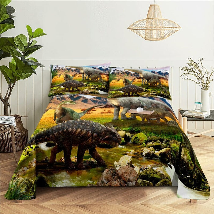 Creature Printed Bed Flat Bedding Set