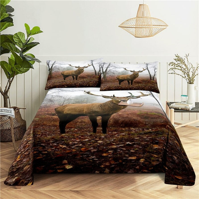 Printed Elk Bedding Cover Set