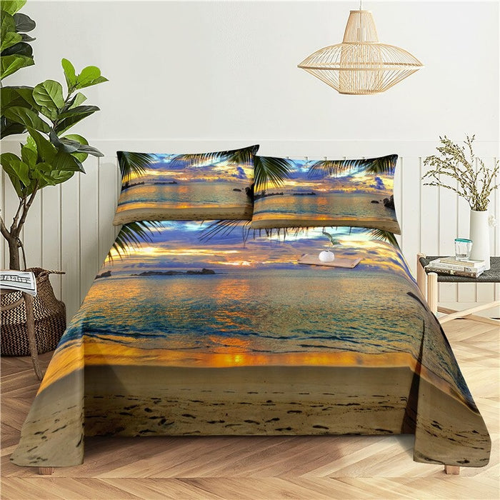 Beach Digital Print Bedding Set