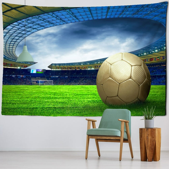 Soccer Field Tapestry Wall Hanging Tapis Cloth