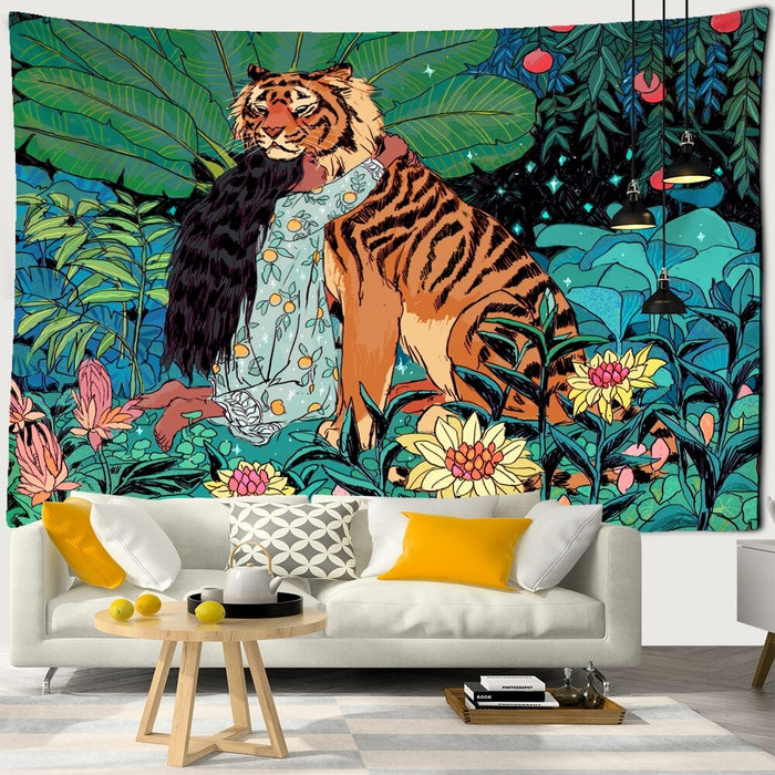 Forest Animal Tapestry Wall Hanging Tapis Cloth