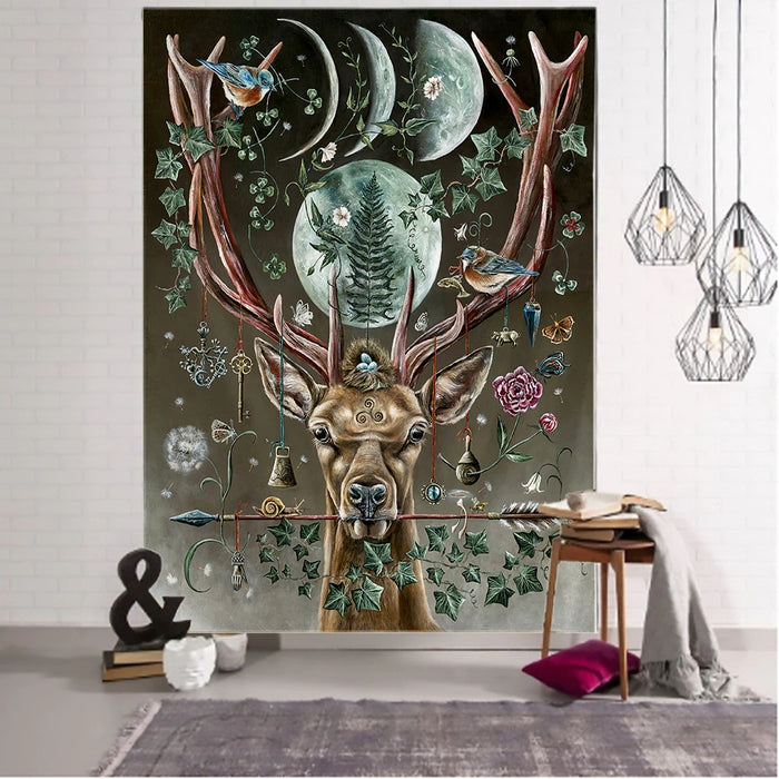 Forest Elk Tapestry Tapestry Wall Hanging Tapis Cloth