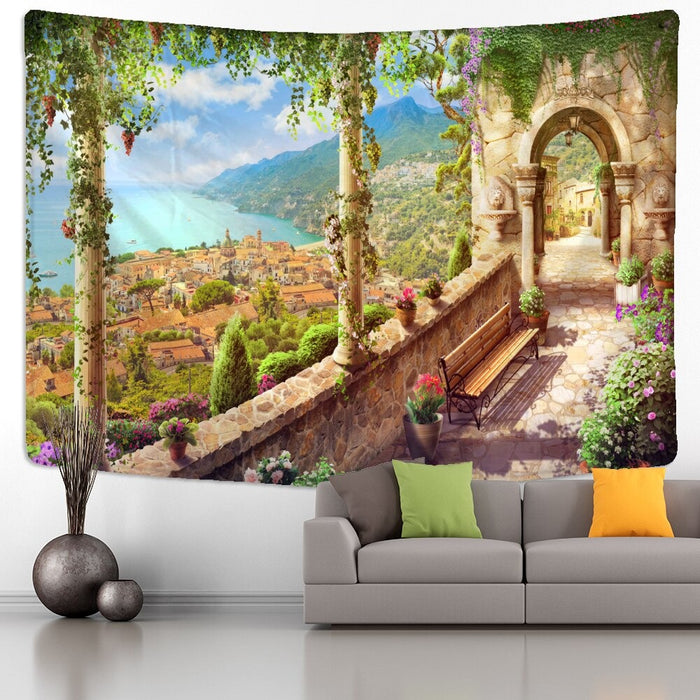 Garden Landscape Tapestry Wall Hanging Tapis Cloth