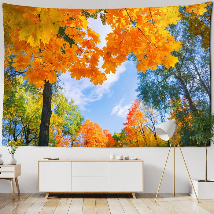 Golden Maple Tapestry Wall Hanging Tapis Cloth