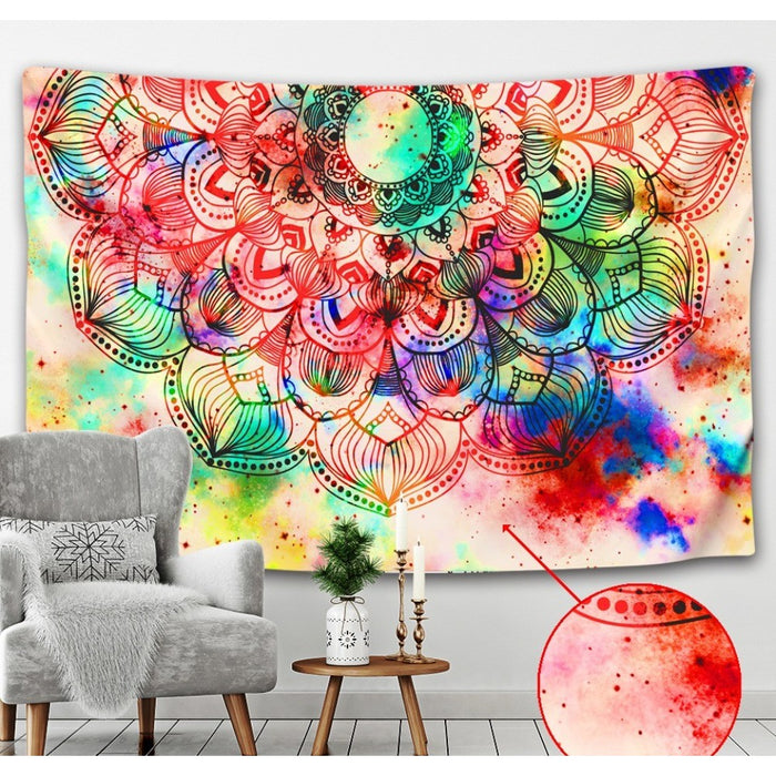 Psychedelic Celestial Mandala Tapestry Wall Hanging Tapis Cloth
