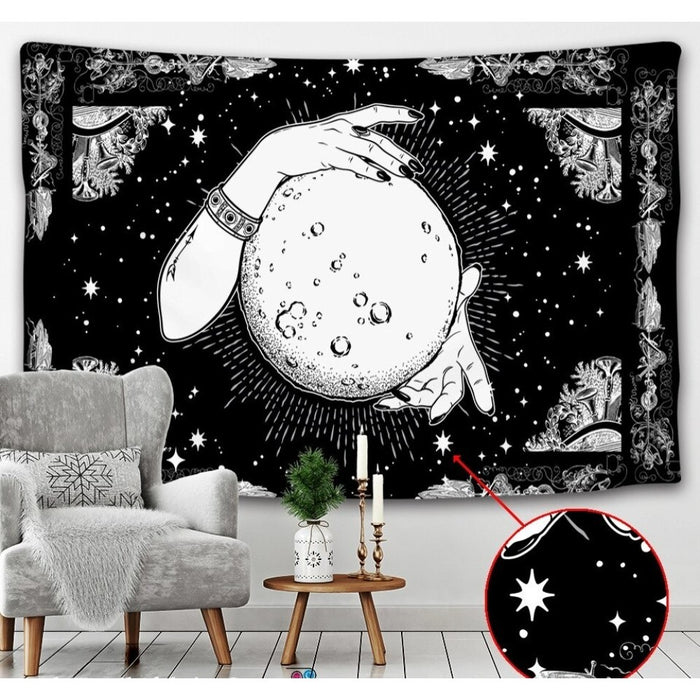 Psychedelic Sun And Moon Tapestry Wall Hanging Tapis Cloth