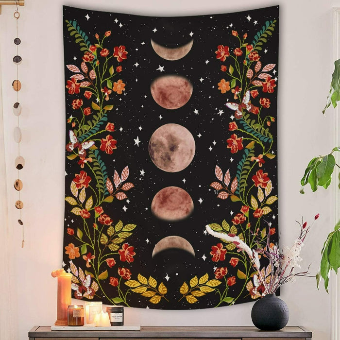 Black and White Moon Mandala  Wall Hanging Tapis Cloth