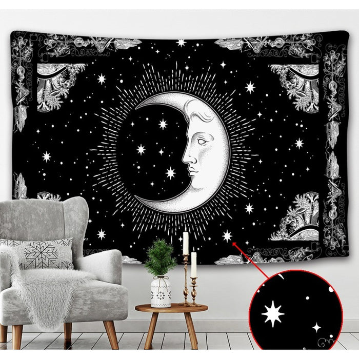 Celestial Mandala Moon-Sun Tapestry Wall Hanging Tapis Cloth