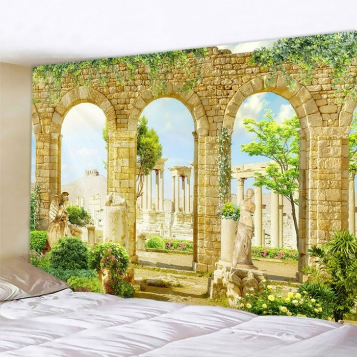 Classic Architecture Tapestry Wall Hanging Tapis Cloth