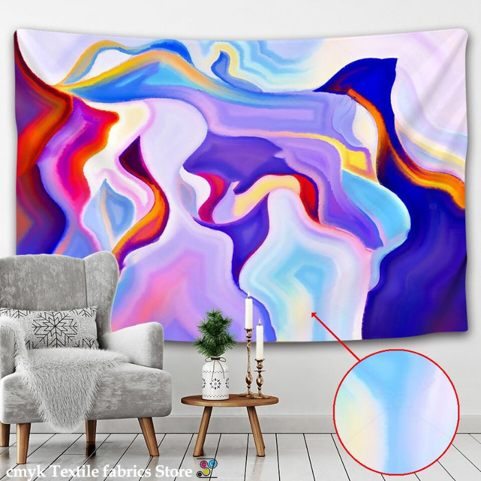 Gouache Swirl Tapestry Wall Hanging Tapis Cloth