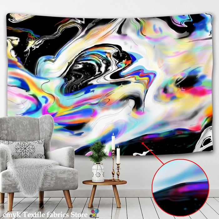 Gouache Swirl Tapestry Wall Hanging Tapis Cloth