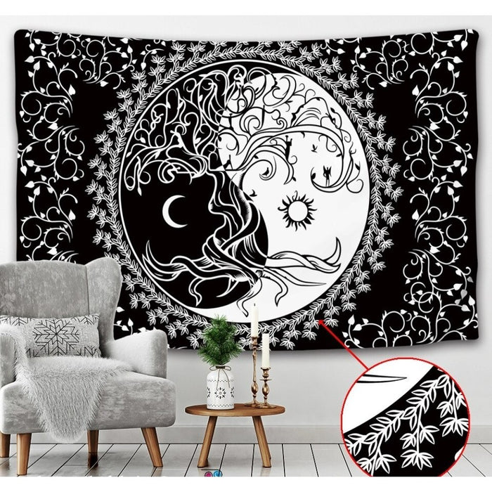 Bohemian Sun And Moon Tapestry Wall Hanging Tapis Cloth