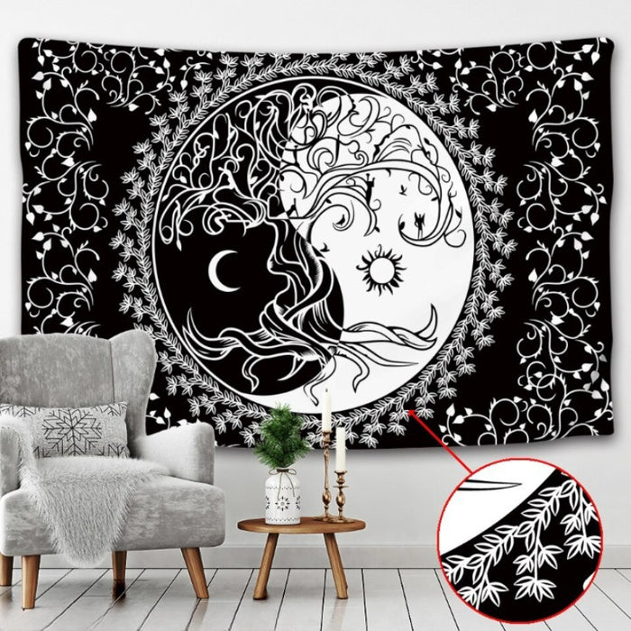 Moon Print Tapestry Wall Hanging Tapis Cloth