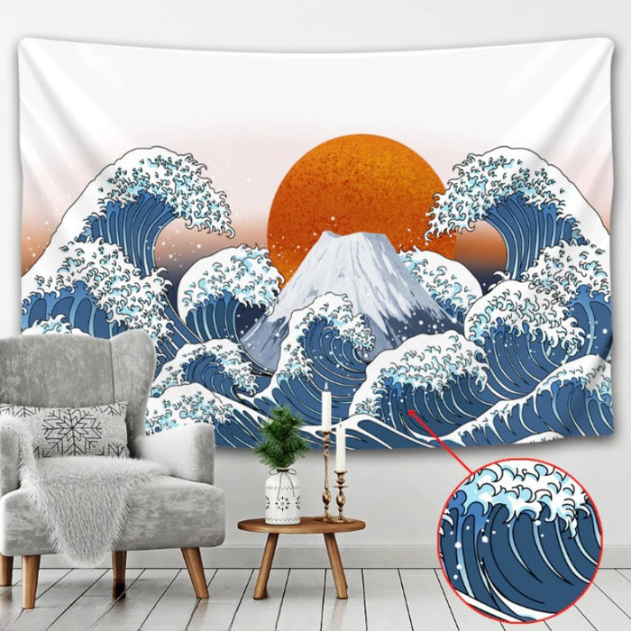 Waves Tapestry Wall Hanging Tapis Cloth
