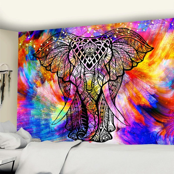 Mandala Elephant Tapestry Wall Hanging Tapis Cloth