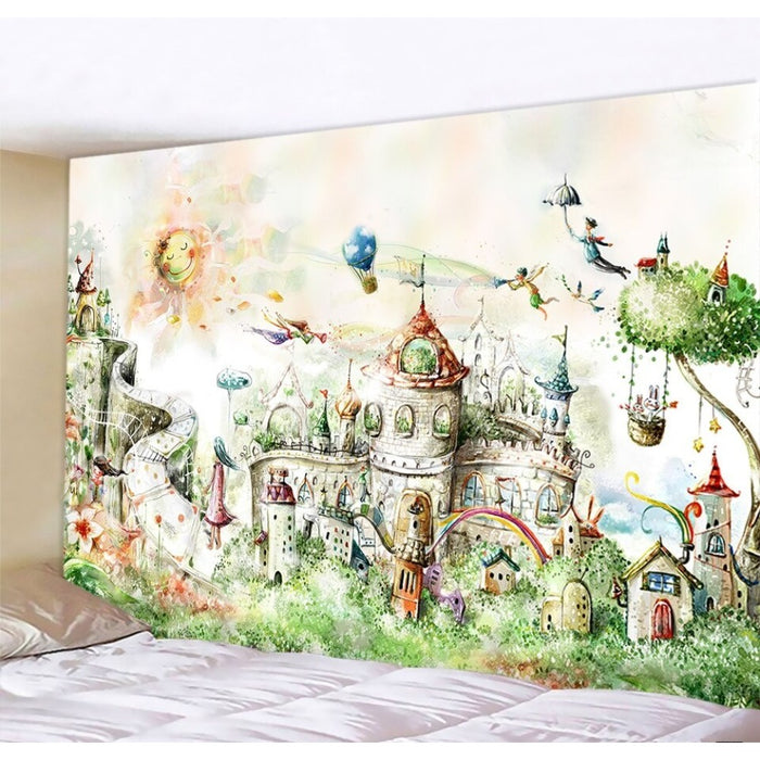 3D Castle Printed Tapestry Wall Hanging Tapis Cloth